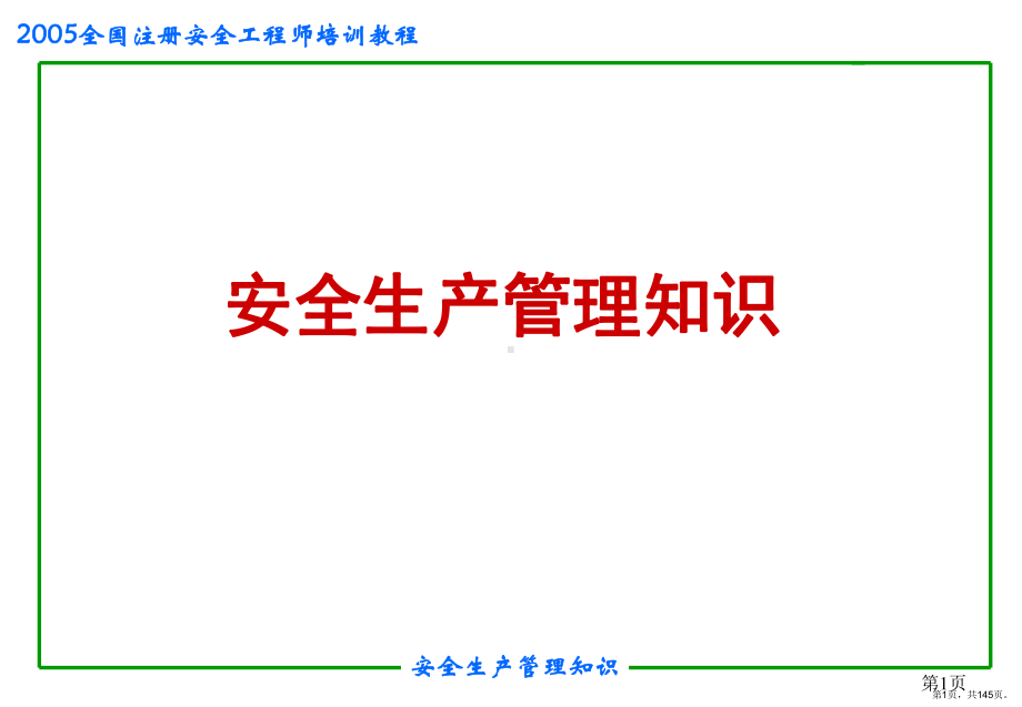 r安全生产管理知识课件(PPT 145页).pptx_第1页