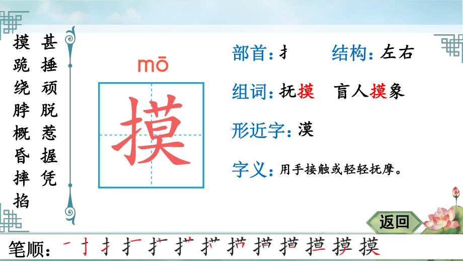 部编版四年级语文上册 18 牛和鹅 生字笔顺 课件(PPT16页).pptx_第2页