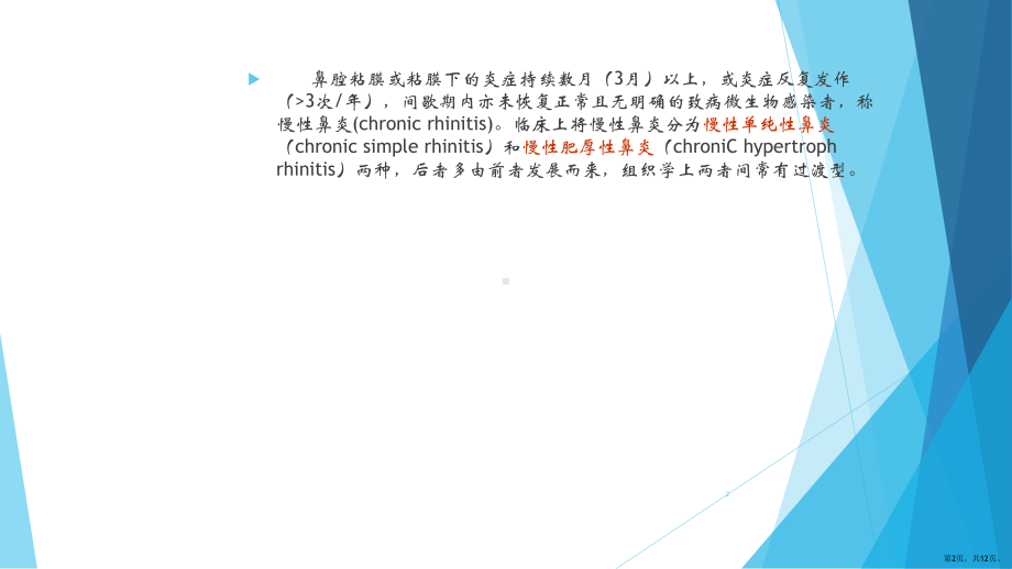 慢性鼻炎模板(PPT 12页).pptx_第2页