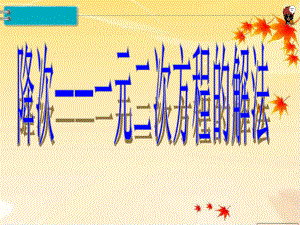 《降次解一元二次方程》课件.ppt