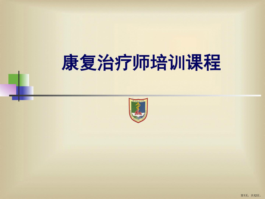 康复治疗师培训课程课件(PPT 12页).pptx_第1页