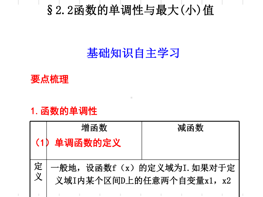 函数的单调性与最大(小)值PPT优秀课件.ppt_第1页