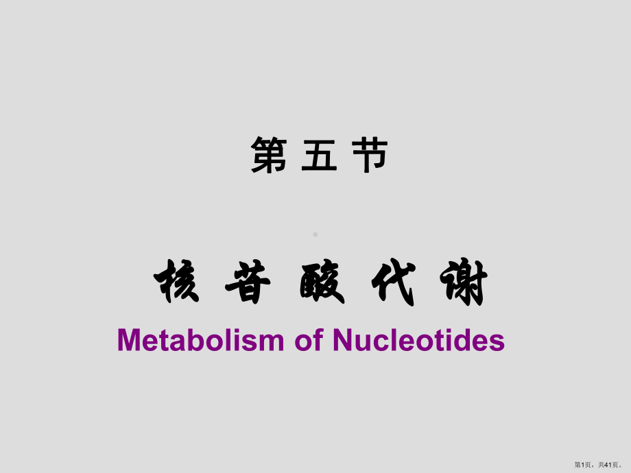 医学生物化学(正常人体学)核苷酸课件(PPT 41页).pptx_第1页