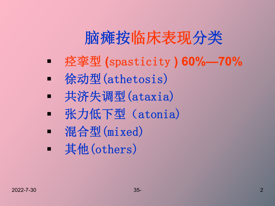 （课件）小儿脑瘫痉挛型的康复训练.ppt_第2页