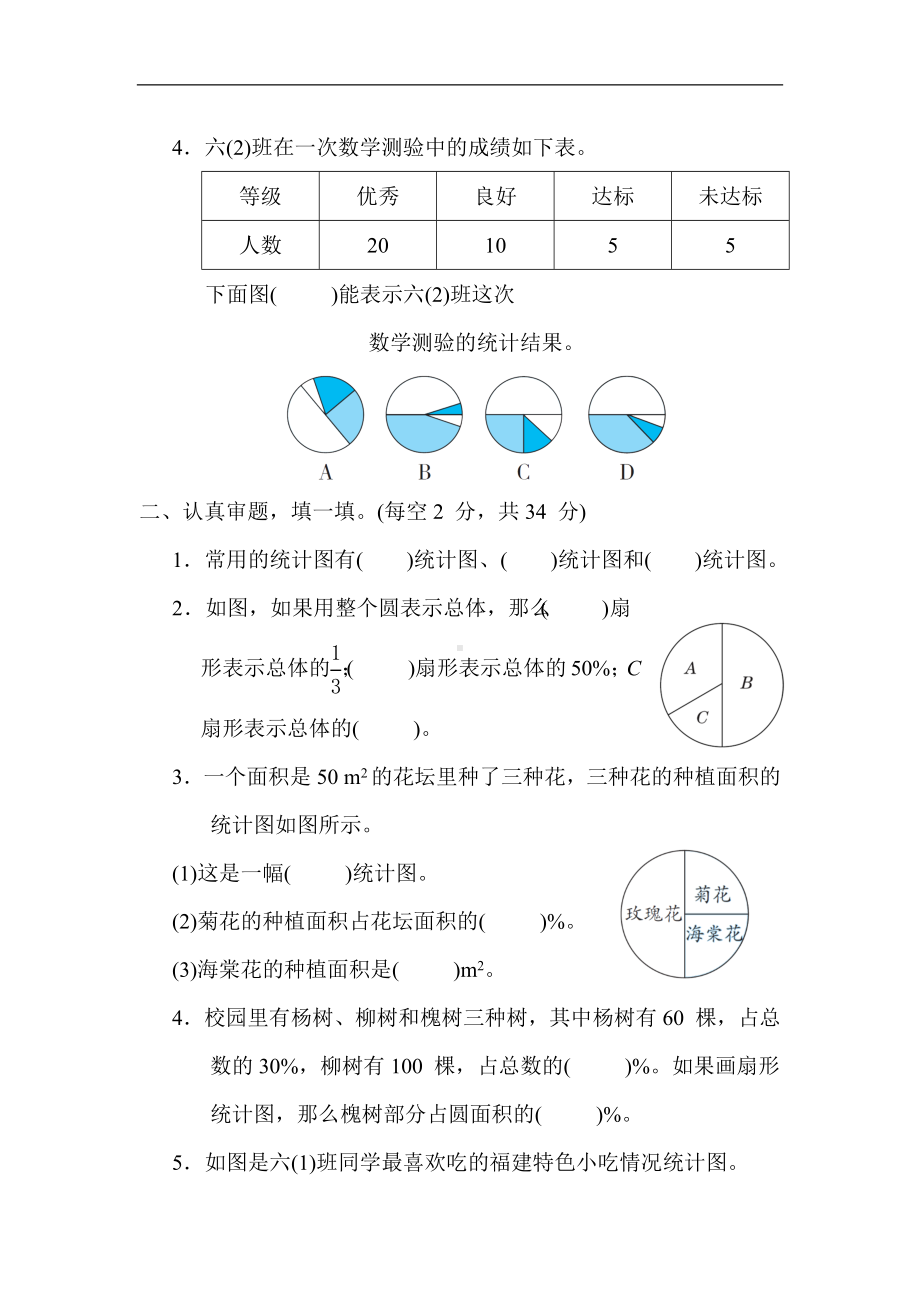 人教版数学六年级上册 核心专项12. 扇形统计图.docx_第2页