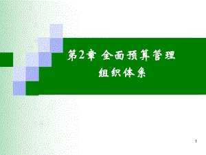 全面预算管理组织体系课件.ppt