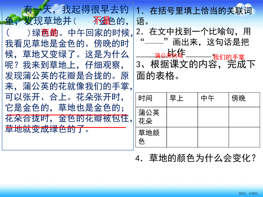 部编版三年级上册语文分类复习五（阅读理解训练）课件（15页）(PPT 15页).ppt_第3页