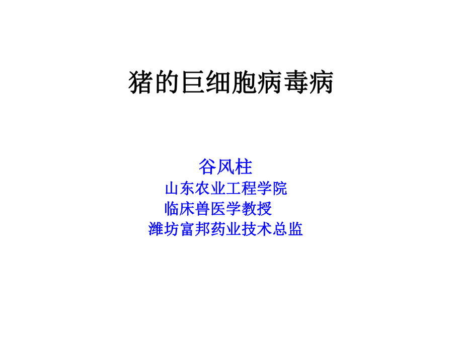 关注猪的巨细胞病毒病课件.ppt_第1页