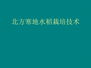 北方寒地水稻栽培技术课件.ppt