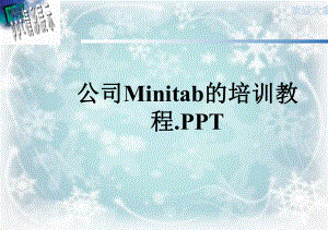 公司Minitab的培训教程.PPT课件.pptx