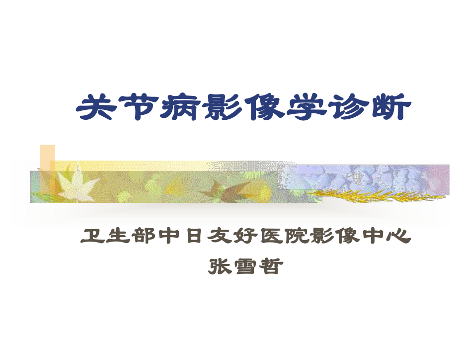 关节病的影像学诊断课件.ppt_第1页