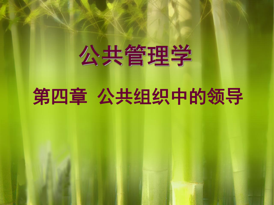 公共管理学第四章-公共组织中的领导[精]课件.ppt_第1页