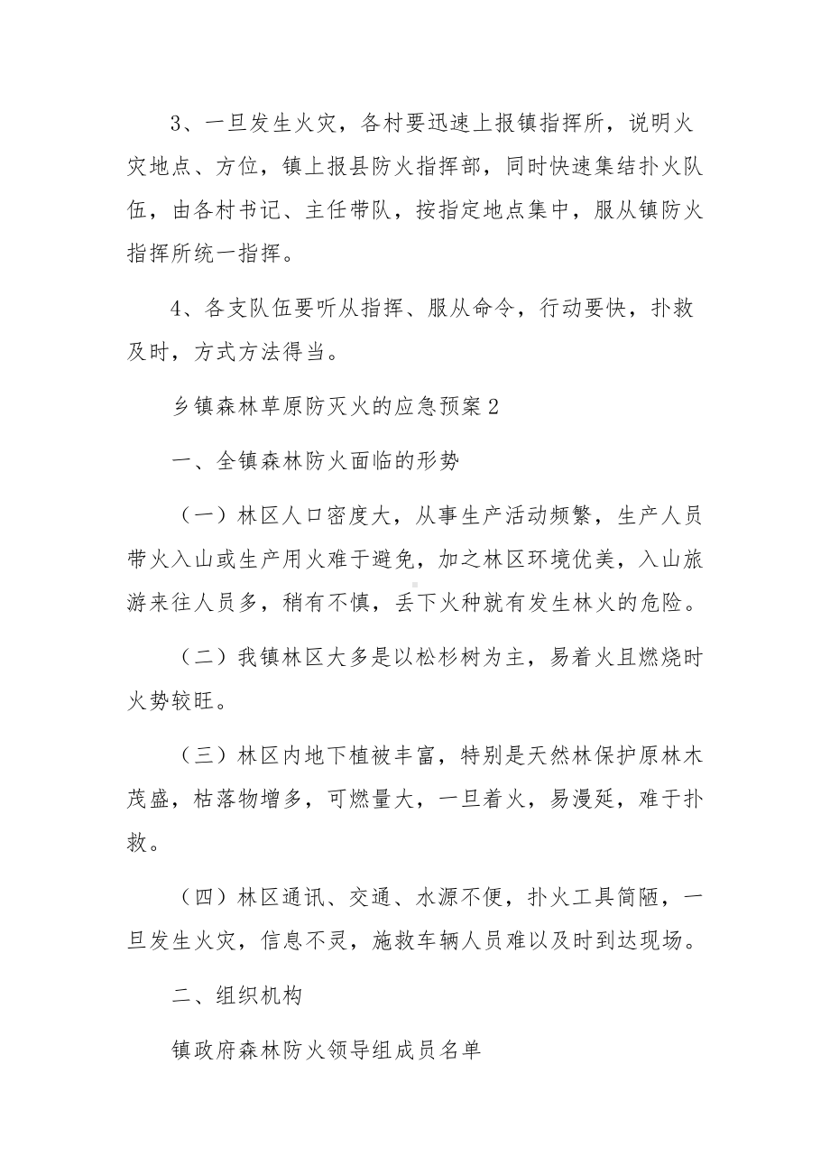 乡镇森林草原防灭火的应急预案范文.docx_第3页