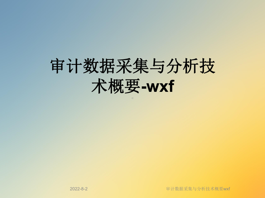 审计数据采集与分析技术概要wxf课件.ppt_第1页