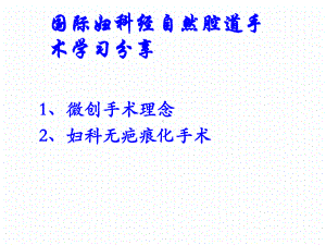 国际妇科经自然腔道手术学习分享课件.ppt