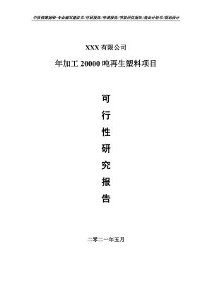 年加工20000吨再生塑料项目可行性研究报告申请备案.doc