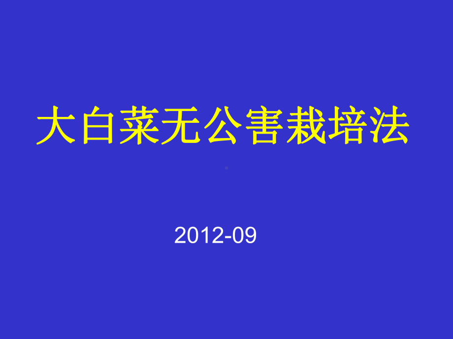 大白菜无公害栽培(教学课件).ppt_第1页