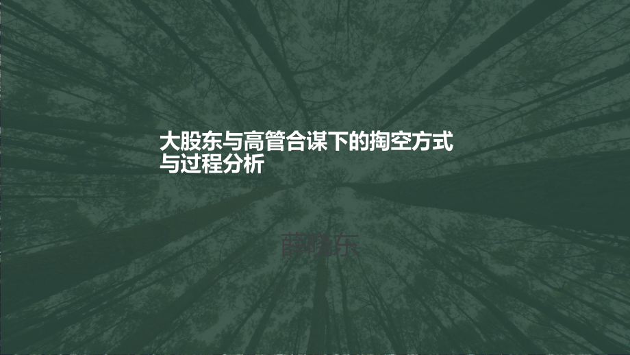 大股东与高管合谋下的掏空方式与过程分析概述PPT课件(46页).ppt_第1页