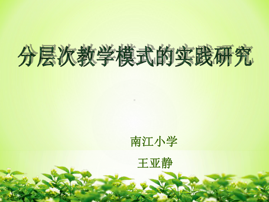 我们率先提出了分层次的教学模式课件.ppt_第1页