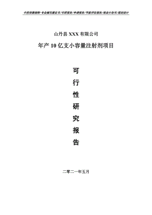 年产10亿支小容量注射剂可行性研究报告建议书申请立项doc.doc