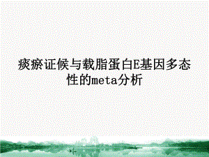 痰瘀证候与载脂蛋白E基因多态性的meta分析课件.ppt