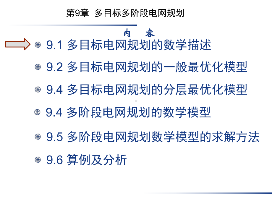 电力系统规划-第9章-多目标多阶段电网规划.pptx_第1页