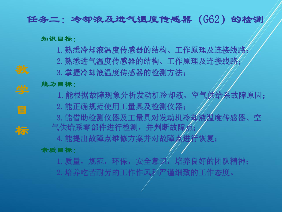 汽车发动机任务二：冷却液及进气温度传感器(G62)的检测课件.ppt_第2页