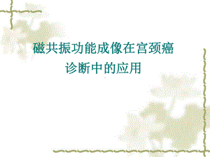 磁共振功能成像在宫颈癌诊断中的应用课件.ppt