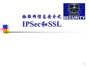 物联网信息安全之IPSec和SSL课件.ppt