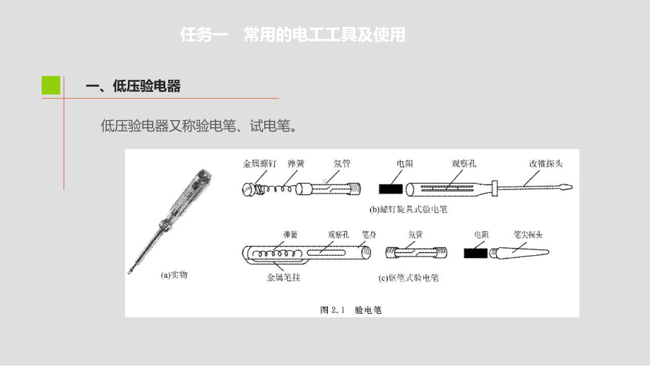 电工电子基础实训项目二-常用电工工具和导线的剖削与连接课件.pptx_第2页