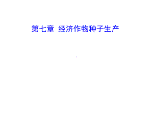 第七章经济作物种子生产课件.ppt