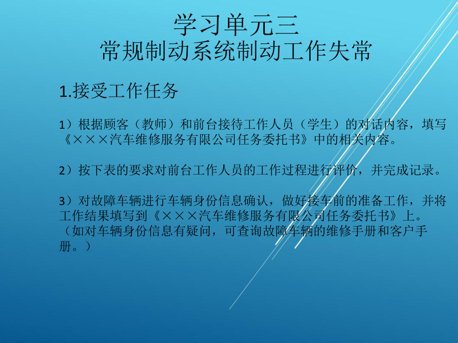 汽车底盘系统的诊断与维修学习单元三课件.pptx_第1页