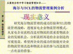 海尔与TCL的物流管理课件.ppt