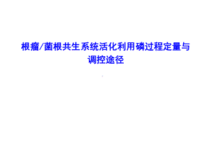 根瘤菌根共生系统活化利用磷过程定量与调控途径课件.pptx