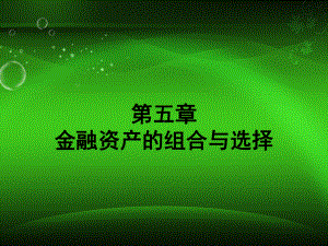 第五章金融资产的组合与选择-课件.ppt