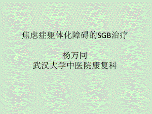 焦虑症躯体化障碍的SGB治疗-课件.ppt