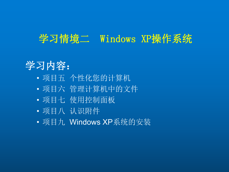 计算机应用基础二-Windows-XP操作系统课件.ppt_第1页