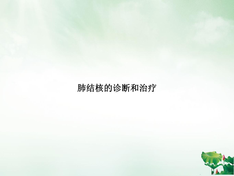 肺结核的诊断和治疗PPT课件.ppt_第1页