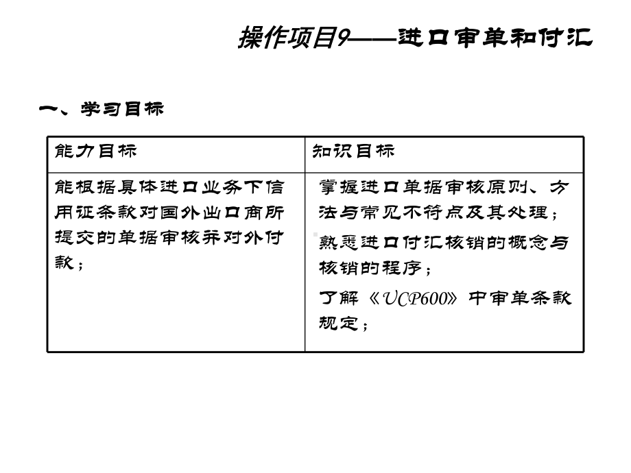 进出口业务实训操作项目9进口审单和付汇课件.ppt_第1页