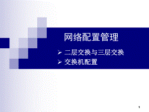 网管-网络配置管理-三层交换与交换机配置(ppt)课件.ppt