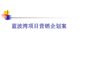 蓝波湾项目营销企划课件.ppt