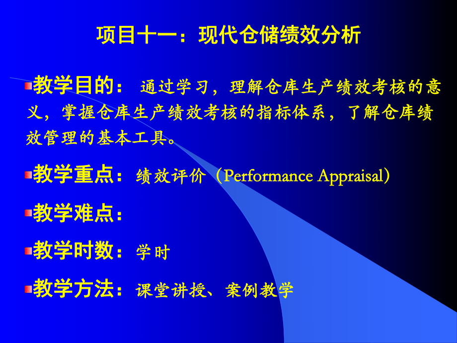 项目11：现代仓储绩效分析课件.ppt_第1页