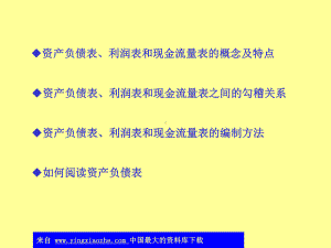 资产负债表损益表与现金流量表之间的勾稽关系-PPT课件.ppt