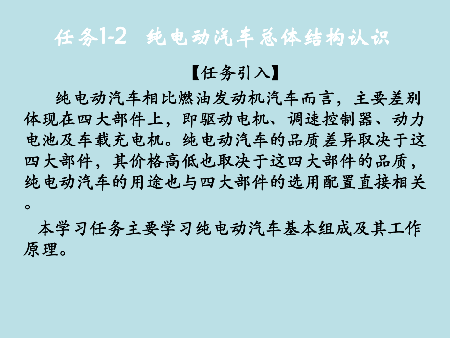 纯电动汽车结构原理与检修学习任务1-2-纯电动汽车整体结构认识课件.ppt_第3页