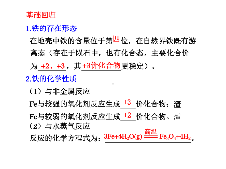 第4讲铁铜及其化合物基础盘点铁自我诊断1写出Fe与课件.ppt_第3页