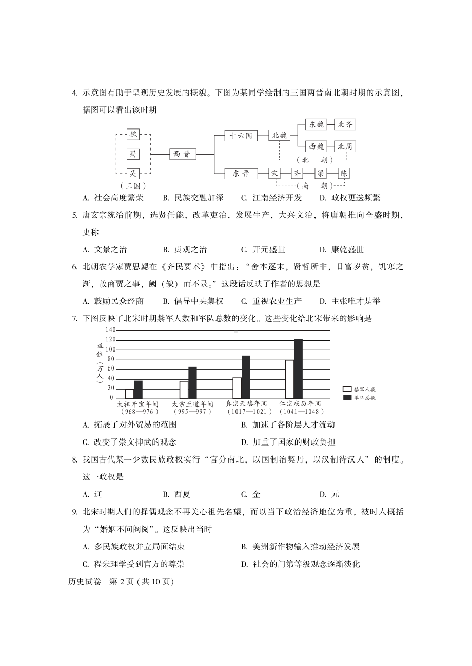 2021年北京市第二次普通高中学业水平合格性考试历史试卷.pdf_第2页