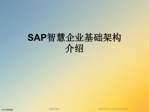 SAP智慧企业基础架构介绍课件.ppt