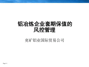 (电铝公司)铝冶炼企业套期保值的风控管理课件.ppt