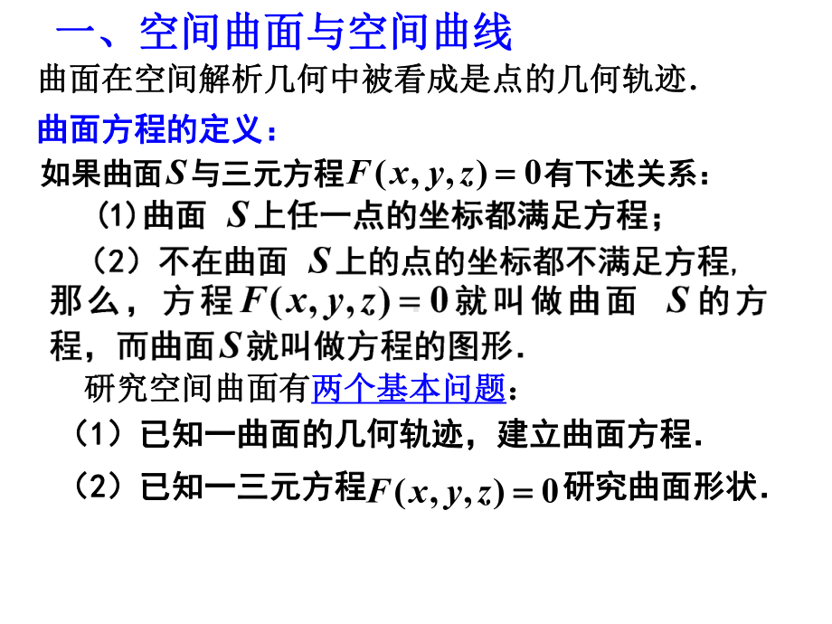 《高等数学》空间曲面与空间曲线课件.ppt_第1页