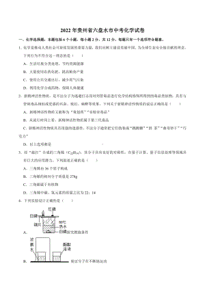 2022年贵州省六盘水市中考化学真题.docx